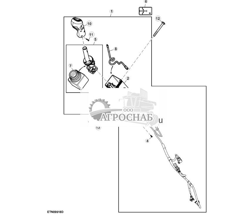 Многофункциональный рычаг, механический SCV, с 3 функциями, с демпфированием фронтального погрузчика, с переключателями передач - ST851044 549.jpg